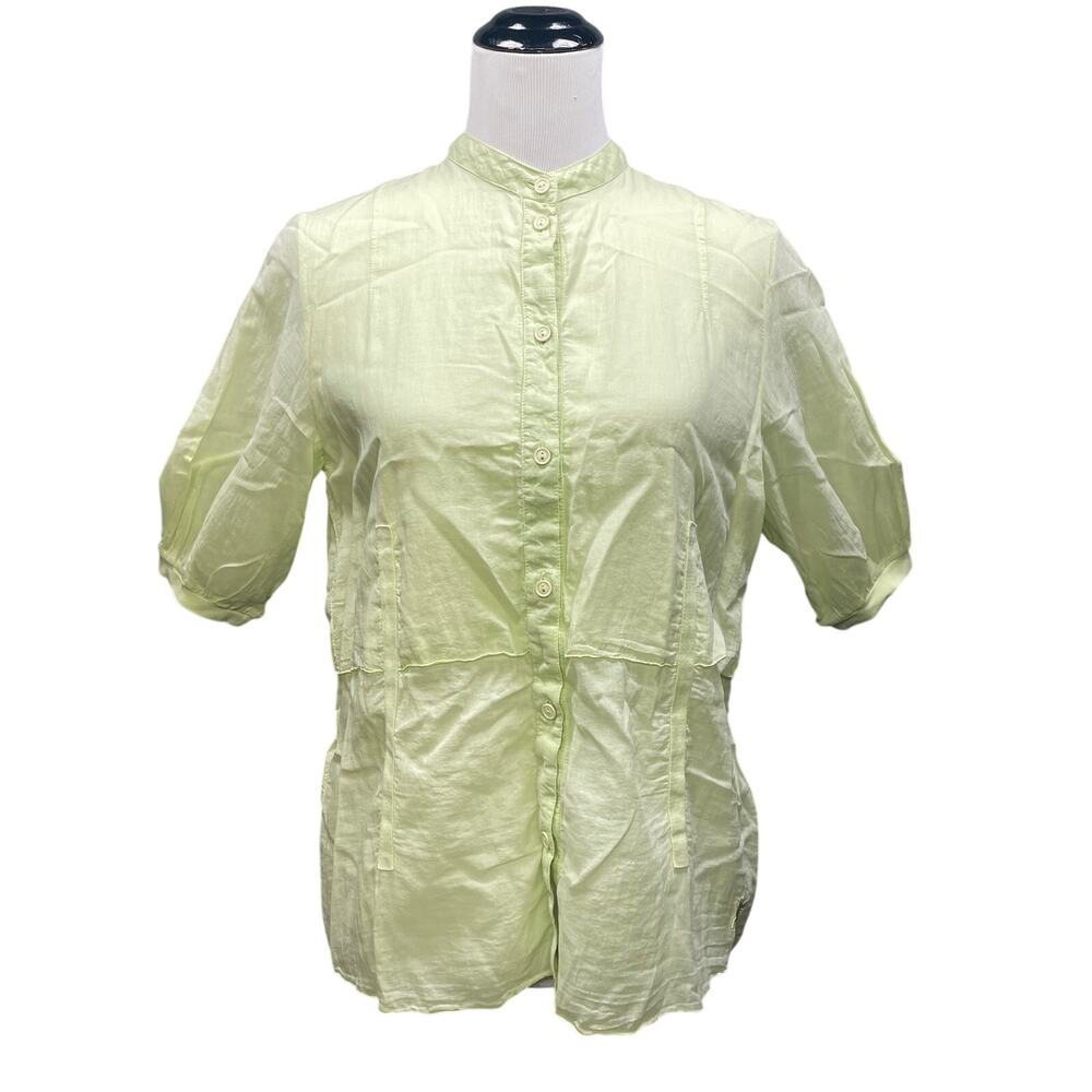 NWT European Culture Peppicelli Seacrest Button Up Women SM 3/4 Slv Linen Blend